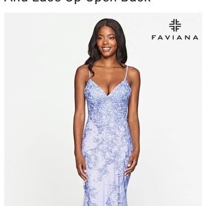 Faviana NEW lace overlay Prom dress